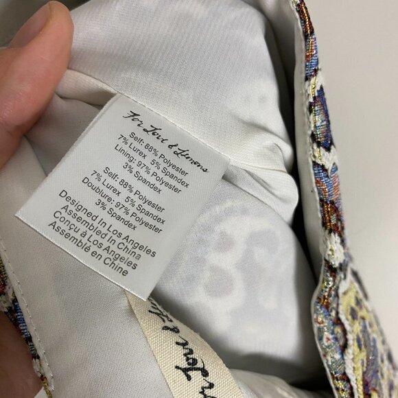 For Love & Lemons Brocade Flared Cropped Pants - Picture 4 of 5